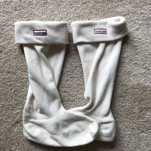 Hunter cream rain boot insert socks.